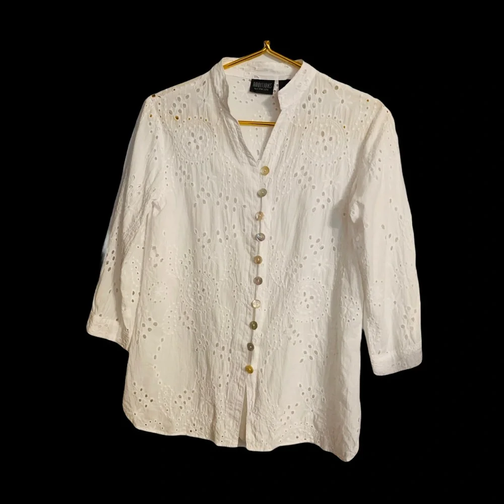 ADDITIONS by CHICO‘S White Eyelet Blouse - Picture 3 of 10